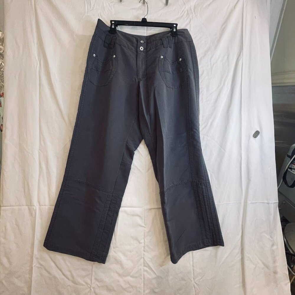 Venezia Womens Gray Pants Size 14 Polyester & Rayon BAGGY,‎ HIKING, POCKETS
